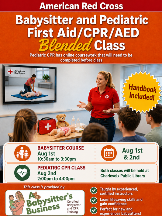 Red Cross Babysitter and Pediatric First Aid/CPR/AED Class - Official Certification - CHARLEVOIX Public Library