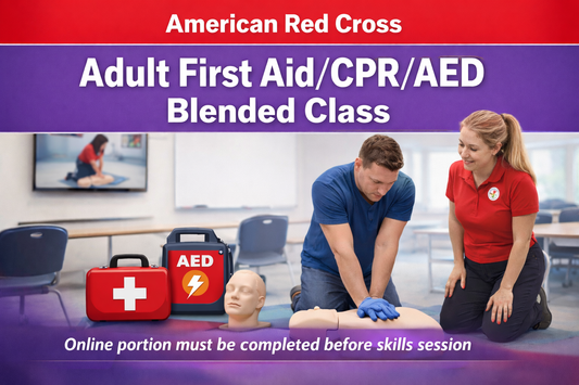 Adult First Aid/CPR/AED -- BLENDED Online+Classroom
