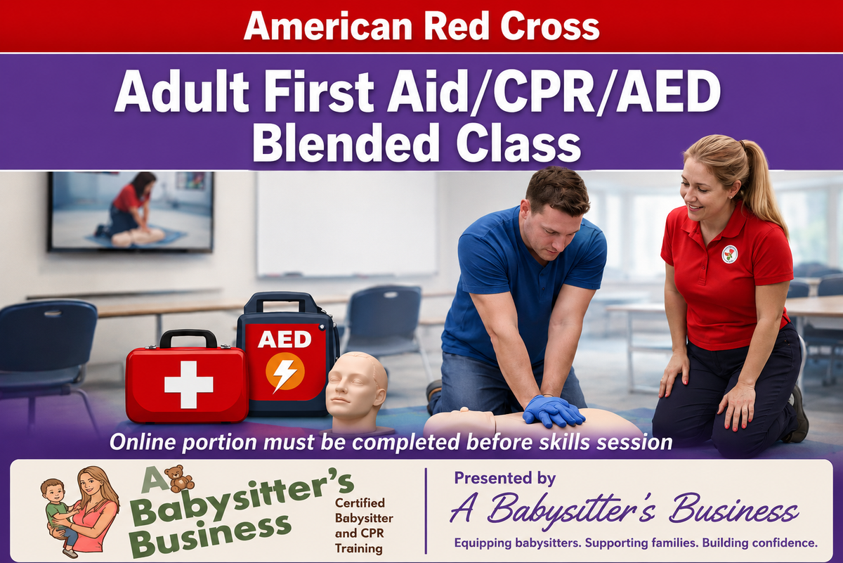 Adult First Aid/CPR/AED -- BLENDED Online+Classroom