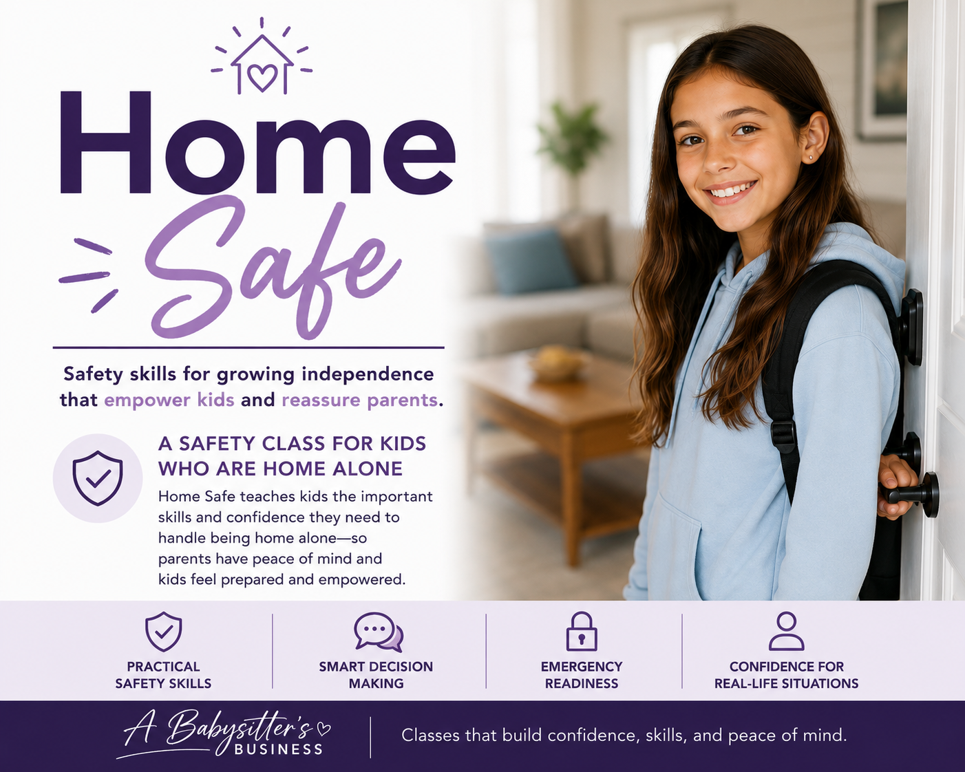 HomeSafe Class - Safety skills for growing independence to empower kids and reassure parents.